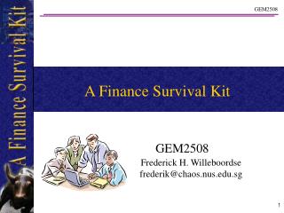 A Finance Survival Kit