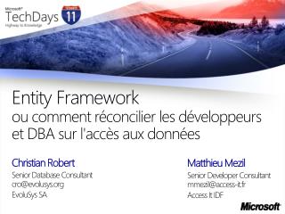 Entity Framework ou comment réconcilier les développeurs et DBA sur l'accès aux données