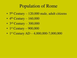 Population of Rome