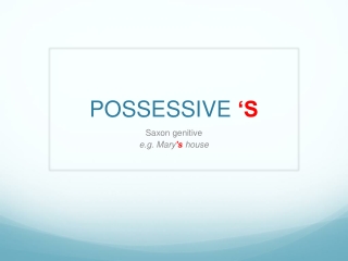 POSSESSIVE ‘S