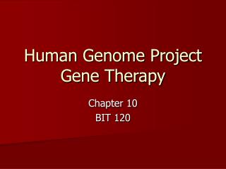 Human Genome Project Gene Therapy