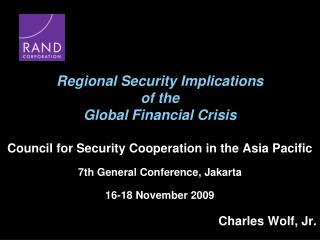 Regional Security Implications of the Global Financial Crisis