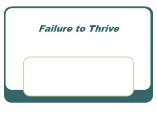 Failure to Thrive