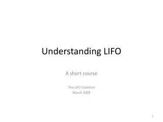 Understanding LIFO