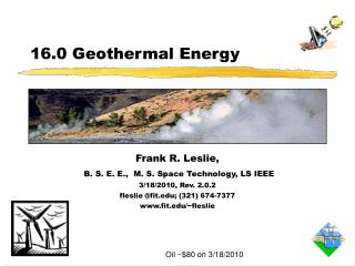 16.0 Geothermal Energy
