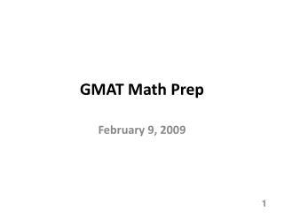 GMAT Math Prep