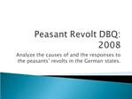 Peasant Revolt DBQ: 2008