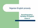 Nigerian English prosody