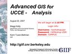 Advanced GIS for UCCE - Analysis