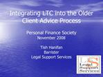 Integrating LTC into the Older Client Advice Process