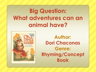 Big Question: What adventures can an animal have?