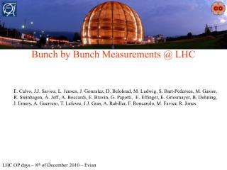 Bunch by Bunch Measurements @ LHC