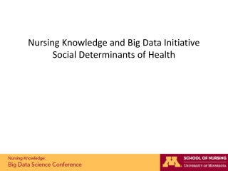 Nursing Knowledge and Big Data Initiative Social Determinants of Health