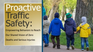 We Are in This Together Proactive Traffic Safety – What You Need to Know Where We Go from Here