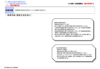 【1 　事業の内容及び実施方法 】 1.1. 　事業内容（実施方法を含む） 1.1.1. 設計図書作成