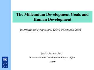 The Millennium Development Goals and Human Development