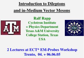 Introduction to Dileptons and in-Medium Vector Mesons