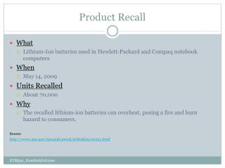 Product Recall