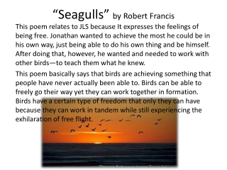 “Seagulls” by Robert Francis