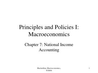 Principles and Policies I: Macroeconomics