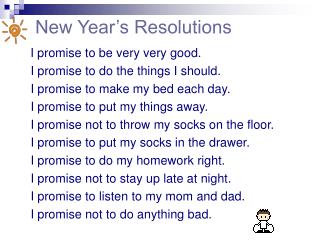 New Year’s Resolutions