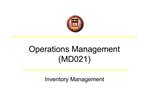 Operations Management MD021