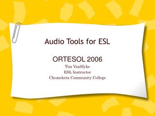 Audio Tools for ESL