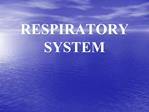 RESPIRATORY SYSTEM