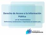 Derecho de Acceso a la Informaci n P blica