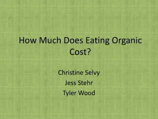 How Much Does Eating Organic Cost?