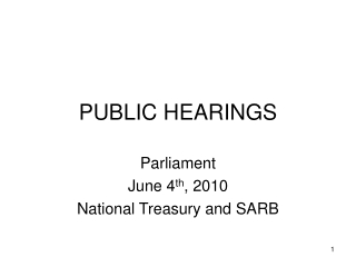 PUBLIC HEARINGS