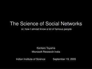 The Science of Social Networks