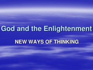 God and the Enlightenment