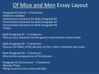 Of Mice and Men Essay Layout
