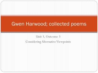 Gwen Harwood; collected poems