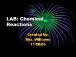 LAB: Chemical Reactions