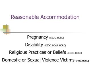 Reasonable Accommodation