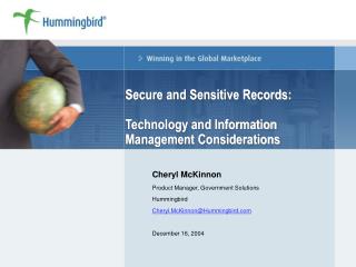 Secure and Sensitive Records: Technology and Information Management Considerations
