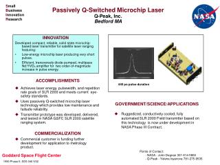 Passively Q-Switched Microchip Laser Q-Peak, Inc. Bedford MA