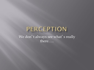Perception