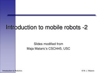 Introduction to mobile robots -2