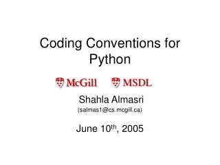 PPT - Coding Conventions For Python PowerPoint Presentation, Free ...