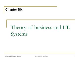 Theory of business and I.T. Systems
