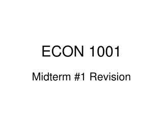 ECON 1001