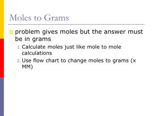 Moles to Grams