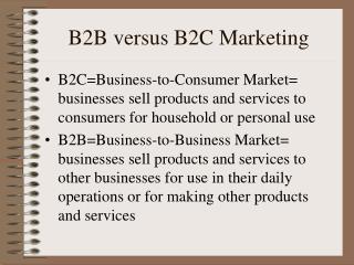 B2B versus B2C Marketing