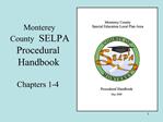 Monterey County SELPA Procedural Handbook Chapters 1-4