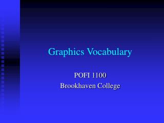 Graphics Vocabulary