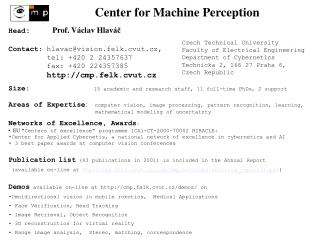 Center for Machine Perception