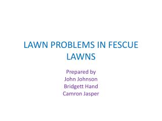 LAWN PROBLEMS IN FESCUE LAWNS